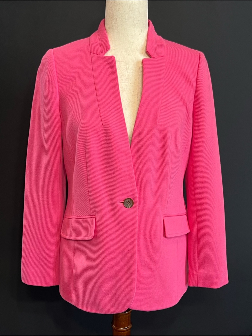 Talbots Pink Single-Button Notchless Blazer